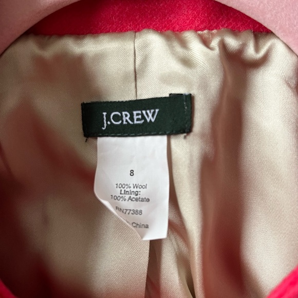 J. Crew Women's Bright Coral  Pea Coat - Picture 3 of 4